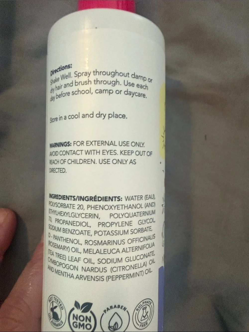 New!! Kids Rosemary Hair Head Lice Protection Spray - 8fl oz/ 236 ml full size